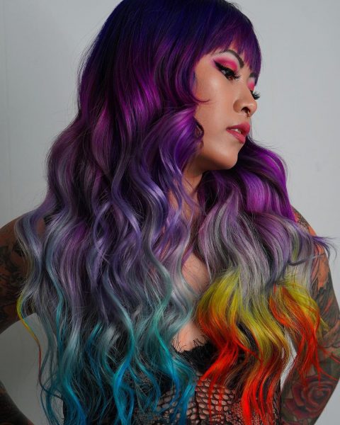 Layered color hair