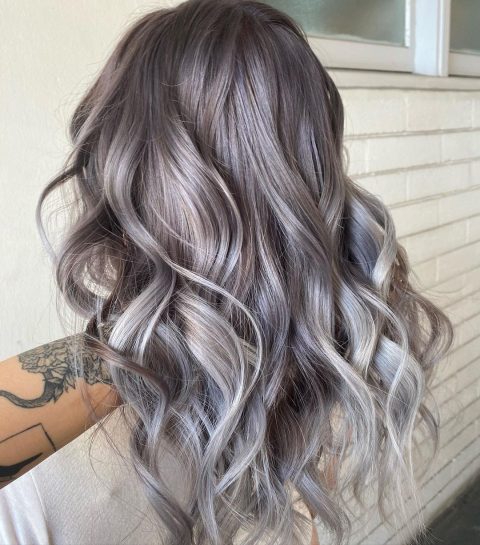Silver hair with short layers
