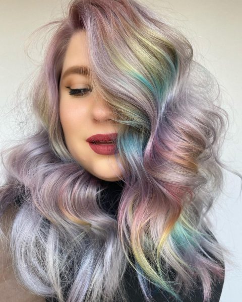 Long layered colored hair 