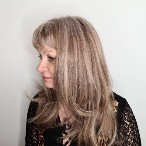 Long layered hair over 50