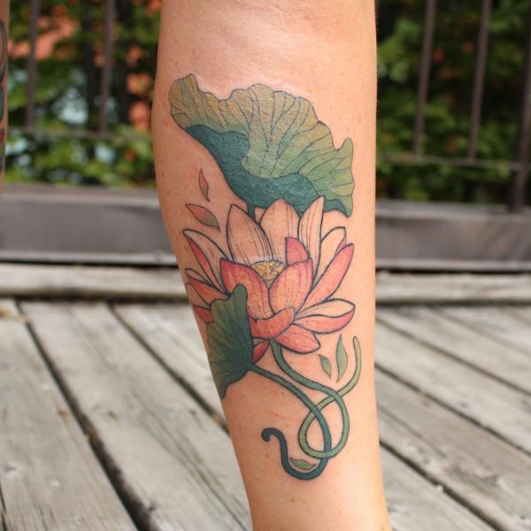 Kostka Kwiat Lotosu Tatuaż
