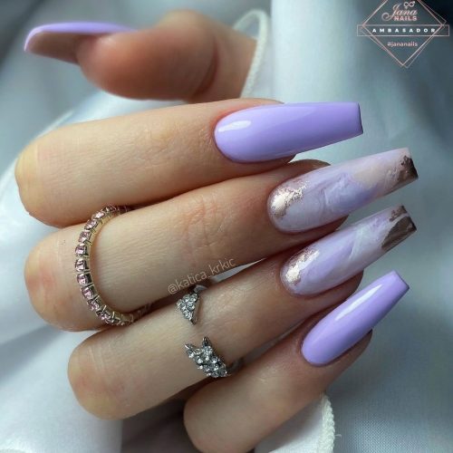 Lavender Marble Manicure