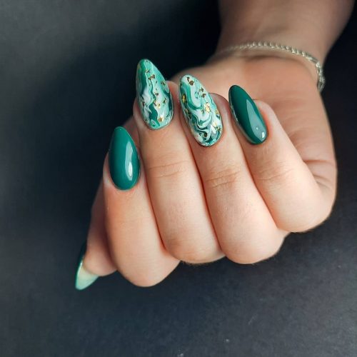 Marble Almond Nails
