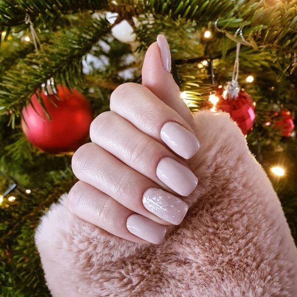 Nude Christmas Nails