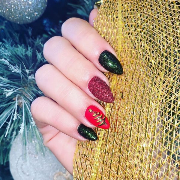Christmas Nail Designs with Glitter