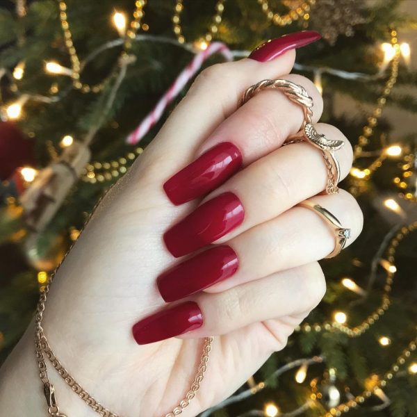 Red New Year Nail Design
