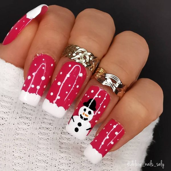 Nail Designs with Snowman