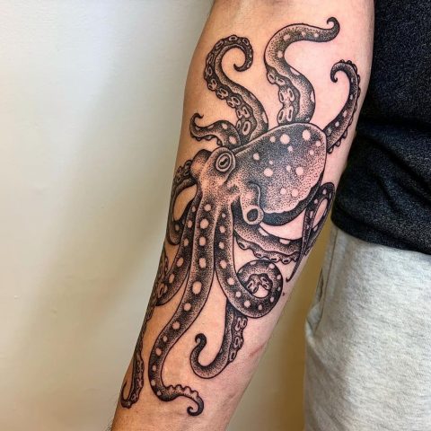 Forearm Octopus Tattoo