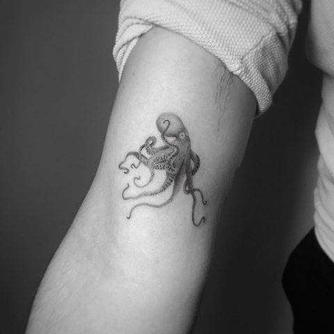 cute Small Octopus Tattoo