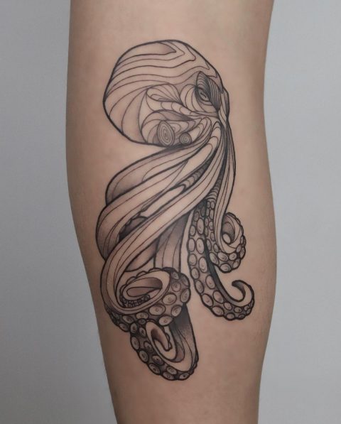 Outline Octopus Tattoo