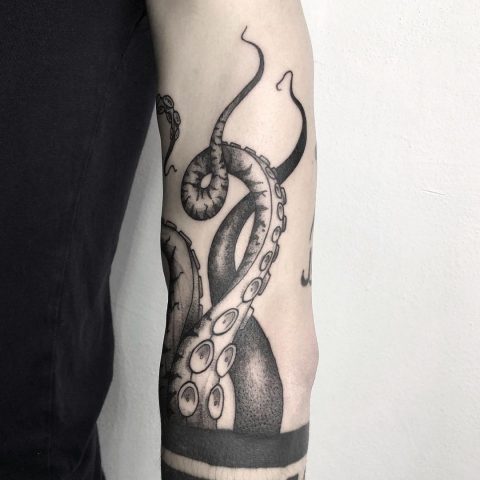 Dotwork octopus Tattoo on Arm