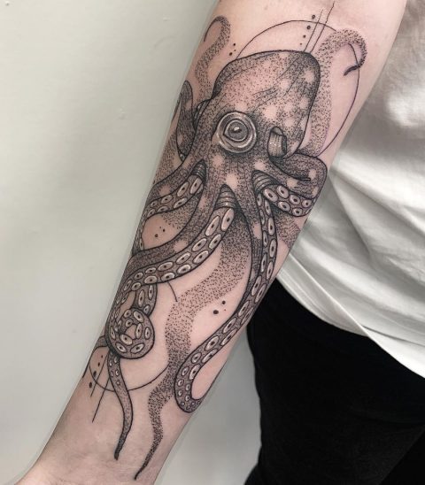 Dotwork octopus Tattoo