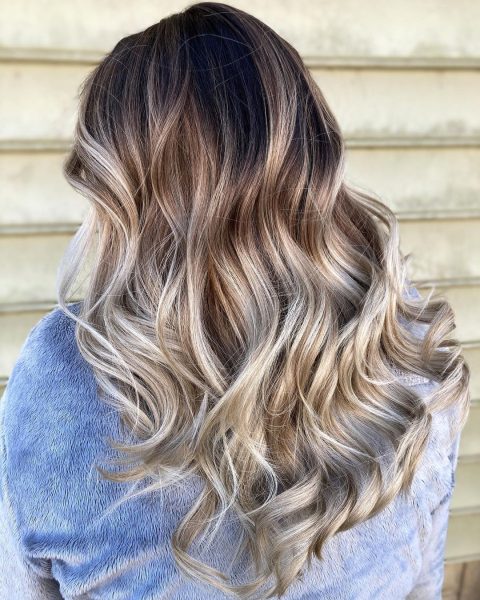 Black to blonde ombre