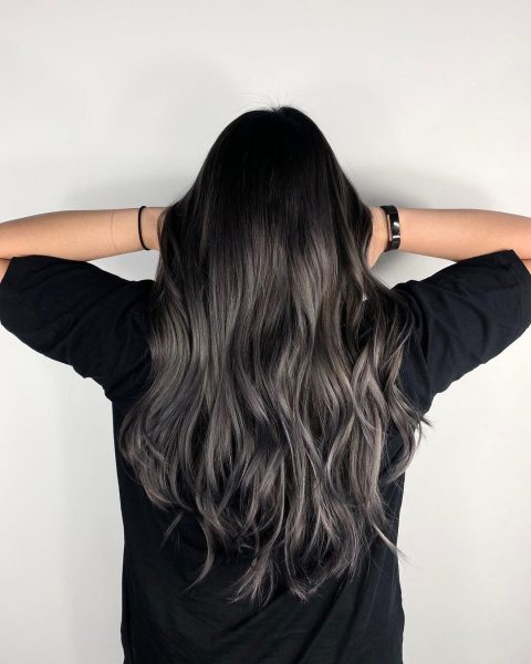 Ombre highlights on black hair