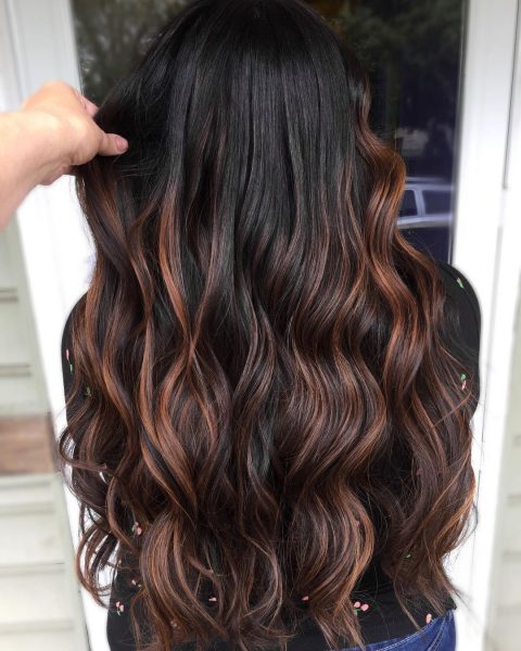 Ombre highlights on black hair