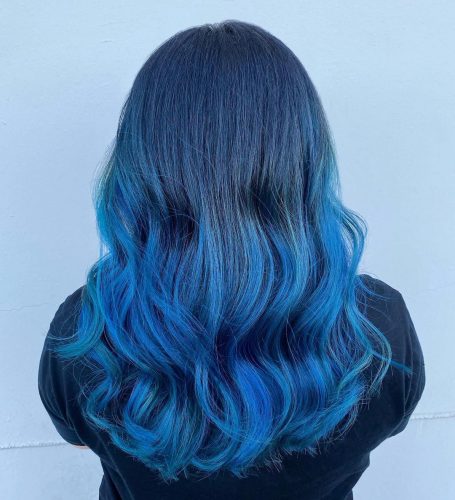 Blaues Ombre-Haar