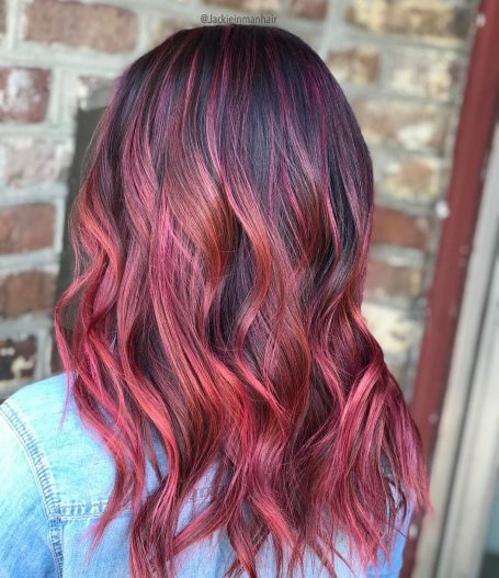 Black and burgundy ombre