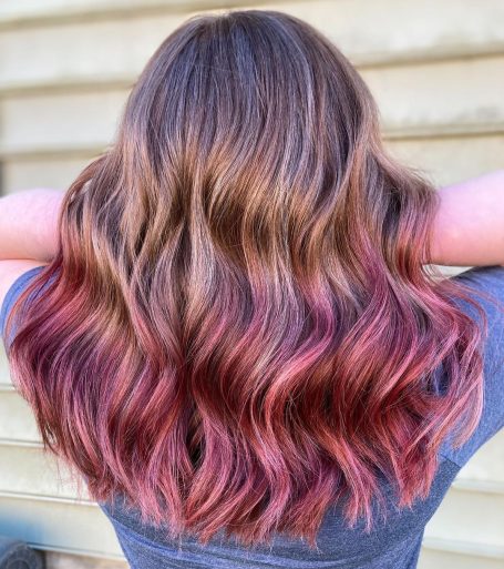 Brown to pink ombre