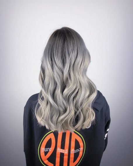 Black to silver ombre