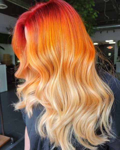 Fire hair ombre