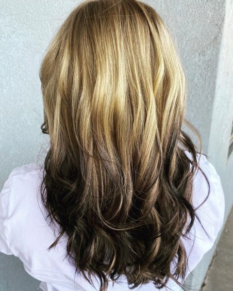 straight blonde reverse ombre hair