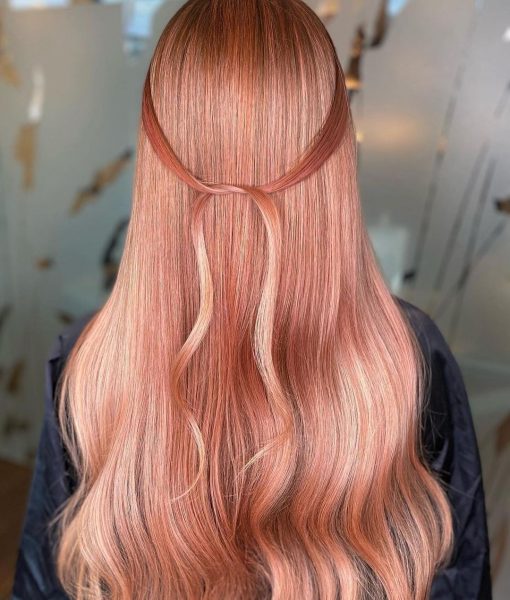 Erdbeerblondes Haar-Ombre