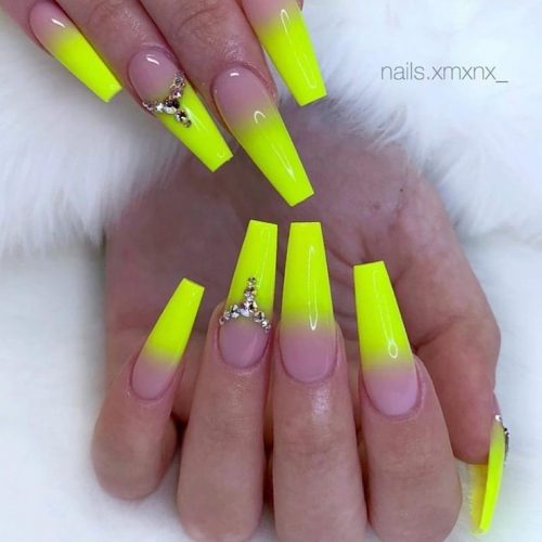 Green Neon Ombre Nails