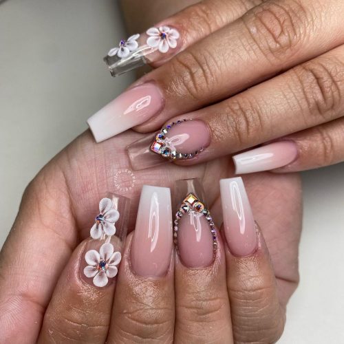 Nude Ombre Nails with Applications