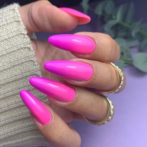 Hot Pink Ombre Nails