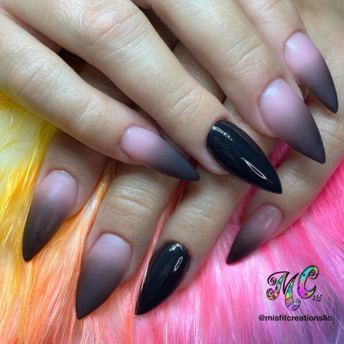 Pointy Matte Ombre Nails