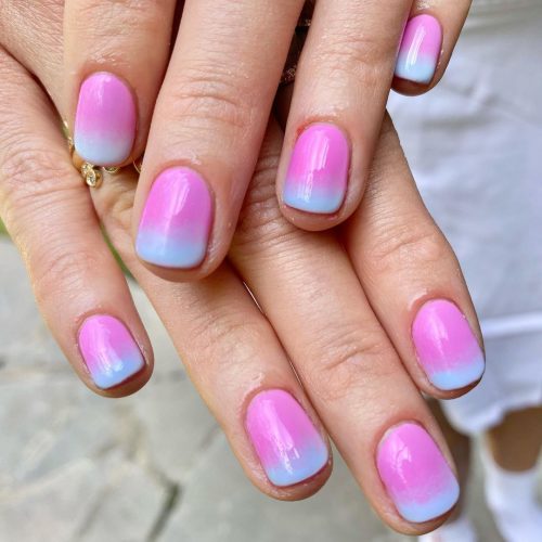 Short Ombre Nails French Tips