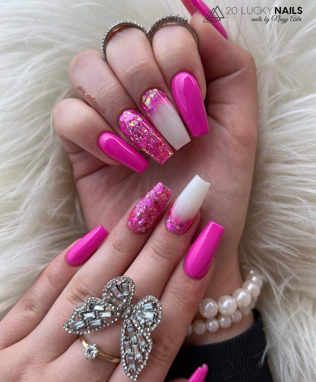 32 stunning pink nail art ideas with glitter