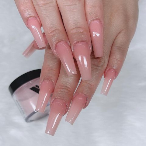 Light Pink Nude Tip Nails