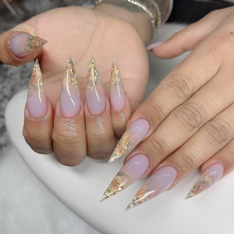 Light Pink Pointy Nails