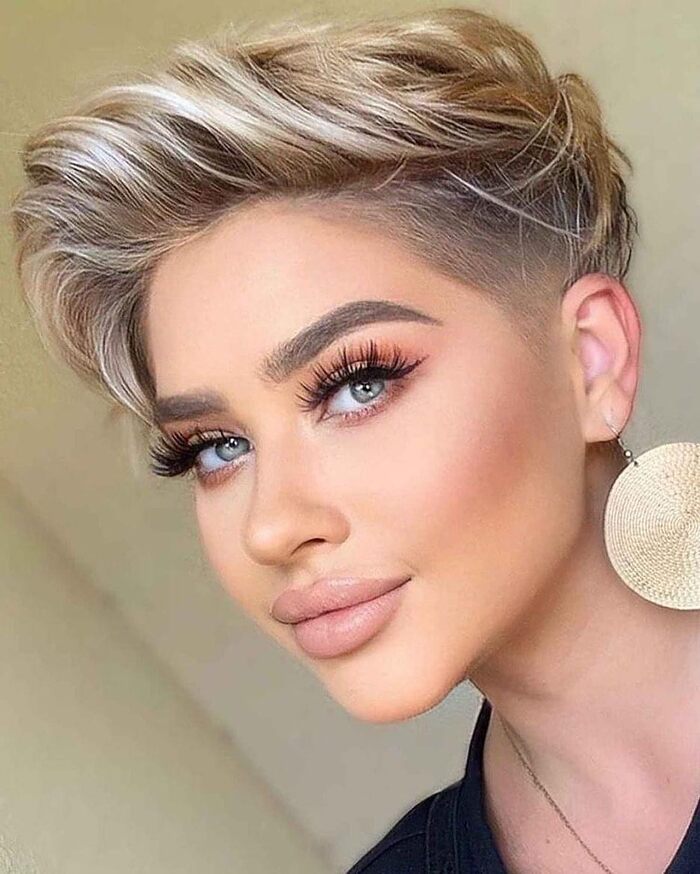 Photo of Young Girl With Side-Slicked Pixie Bob 