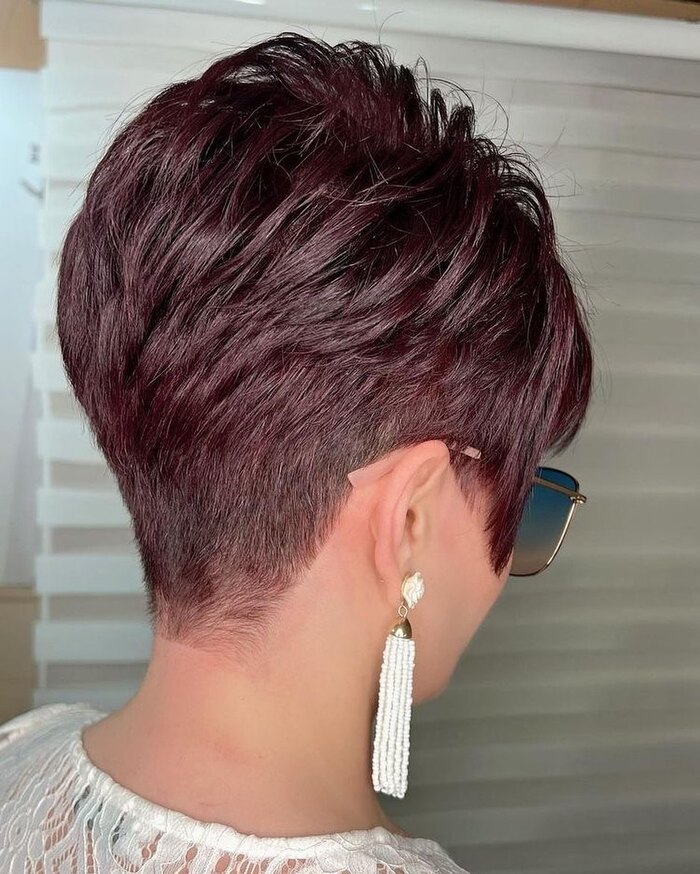 Photo of Woman With Pixie Bob Haircut Shaved Underneath