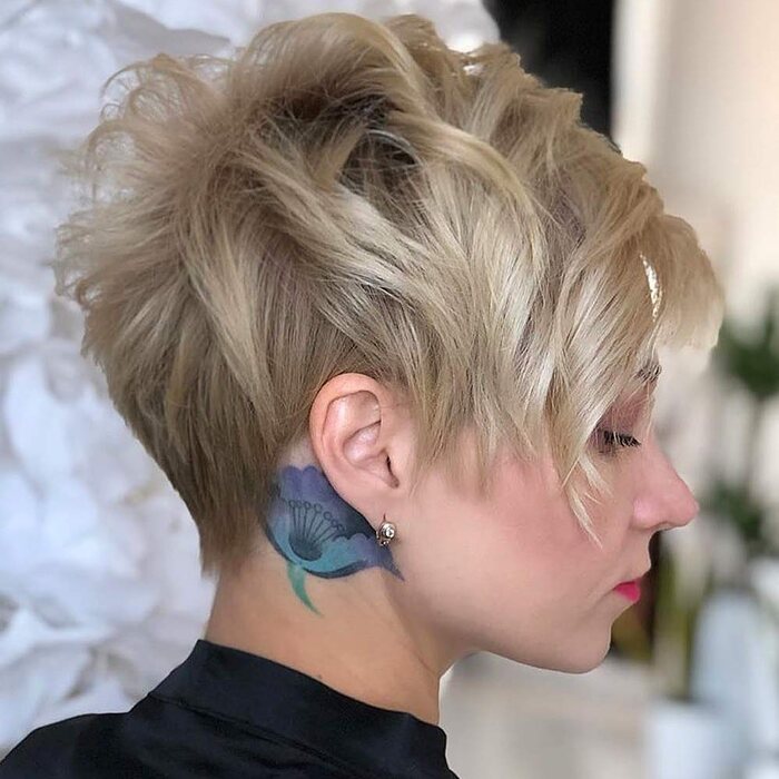 Photo of Young Girl With Professional Stacked Pixie Bob Haircut  