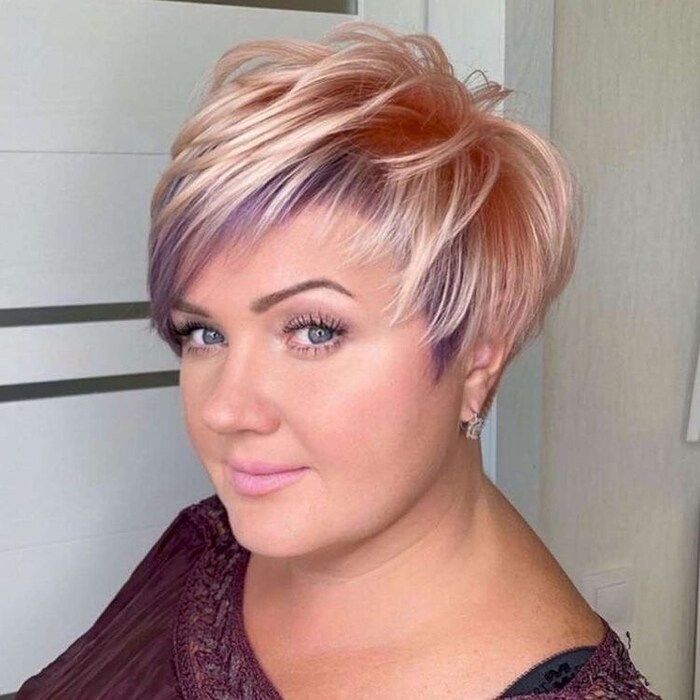 Variation of Round Face Pixie Bob Haircut