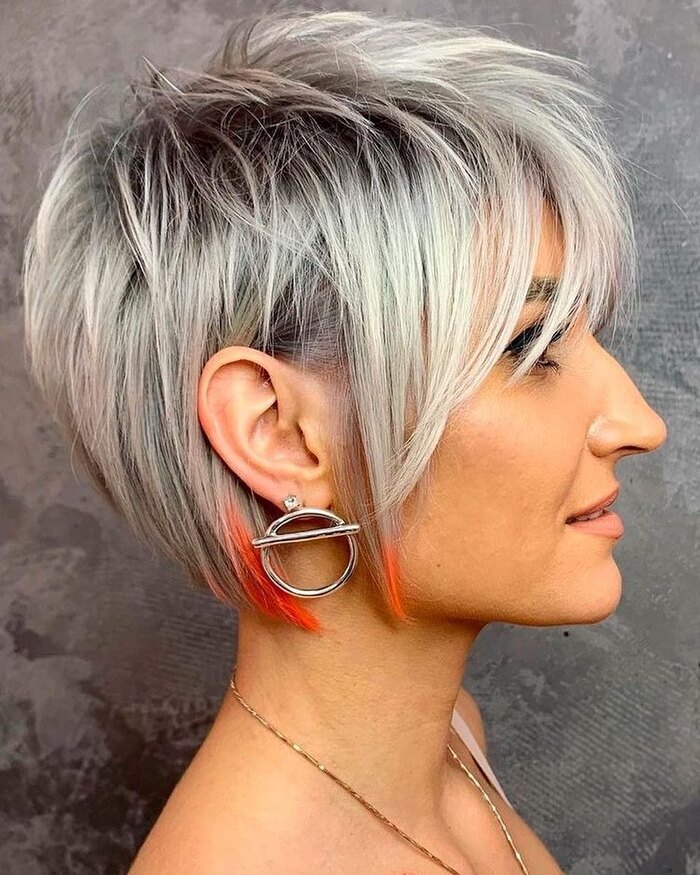 Photo of Woman With Pixie Bob Haircut With Fringe