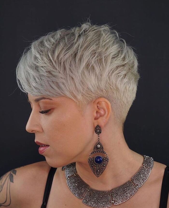 Photo of Woman With Low Maintenance Short Pixie Bob Haircut 