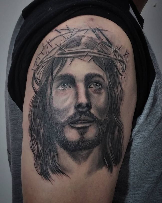 Jesus Sholder Tattoo