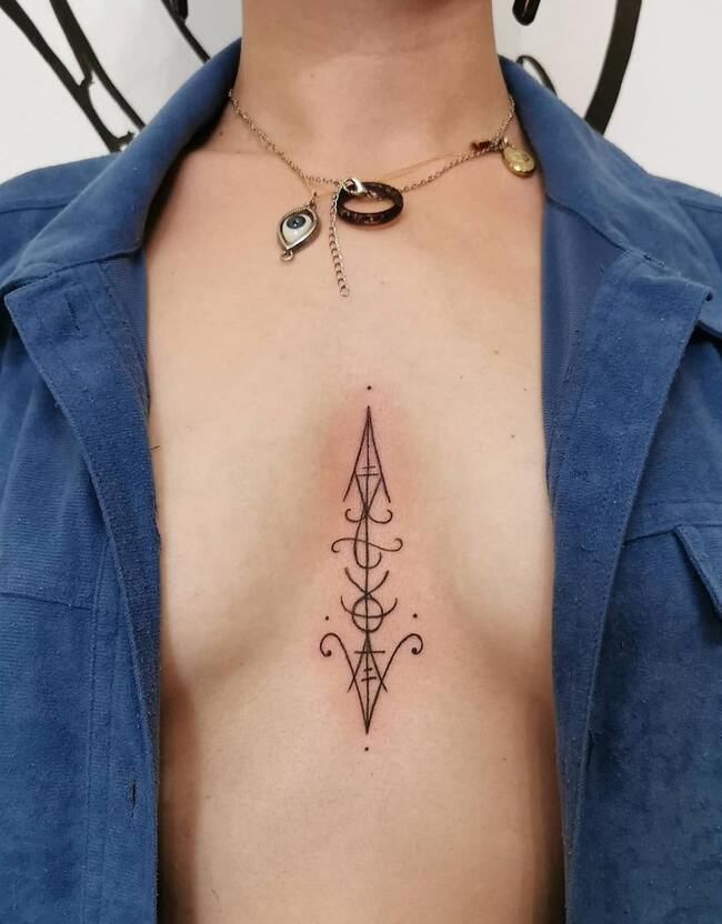 Sigil Protection Tattoo on the chest