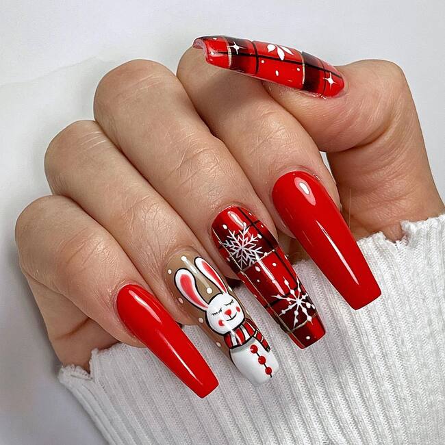 Long Red Winter Nails