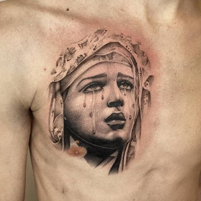 Magdalene Chest Tattoo 