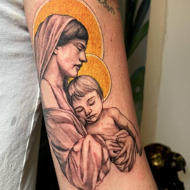 Mary and Child Tattoo 
