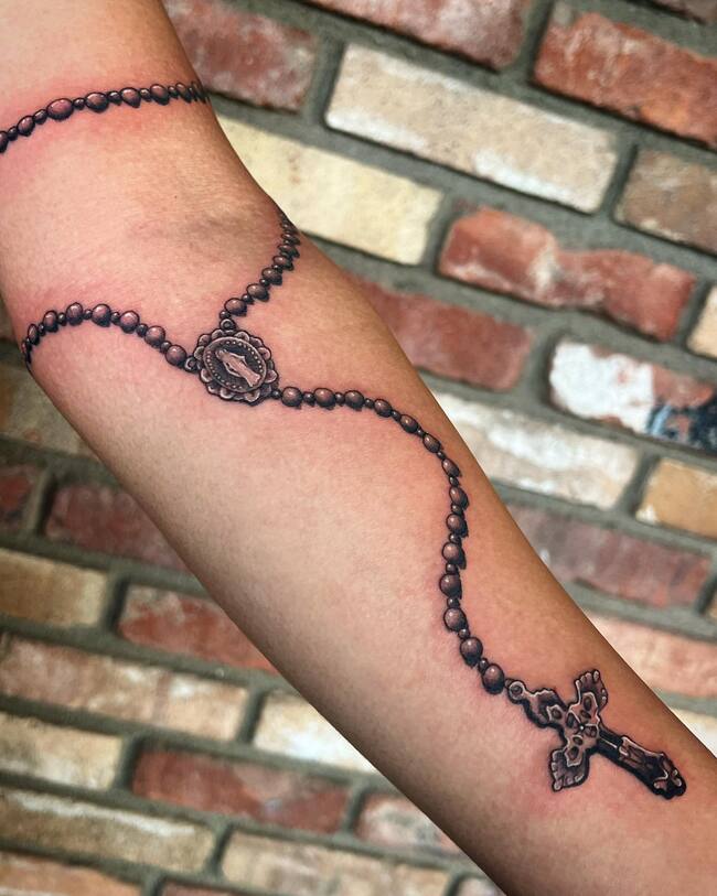 Christian Rosary Tattoo