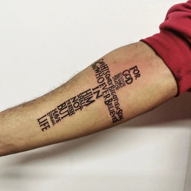 Bible Quote Forearm Tattoo 