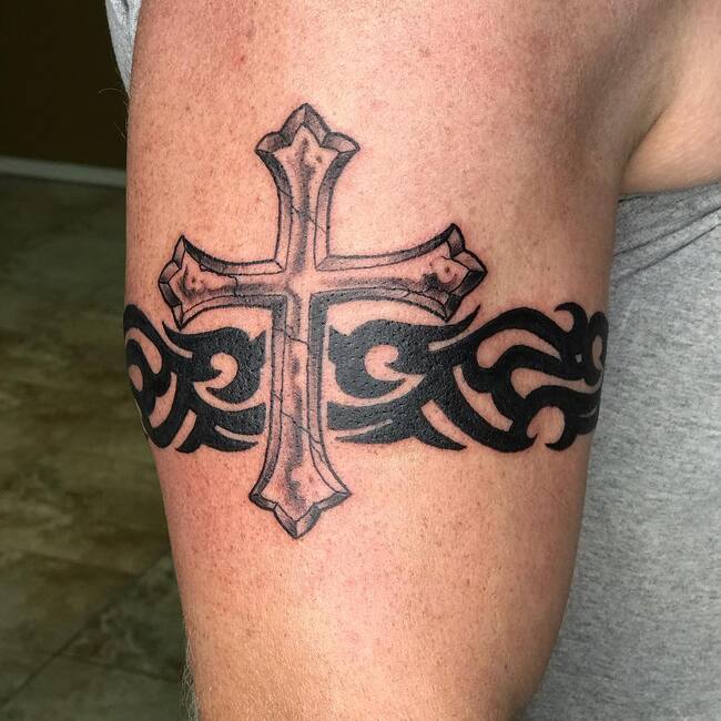 Christian Cross with Tribal Pattern