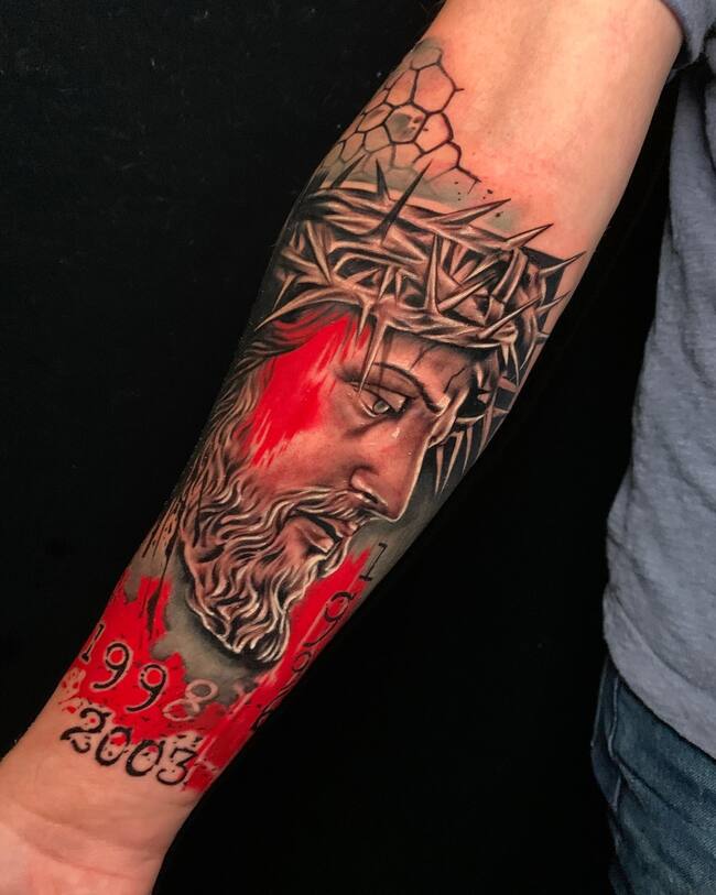 christian forearm sleeve tattoos