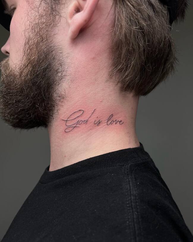 Christian Quote Neck Tattoo 